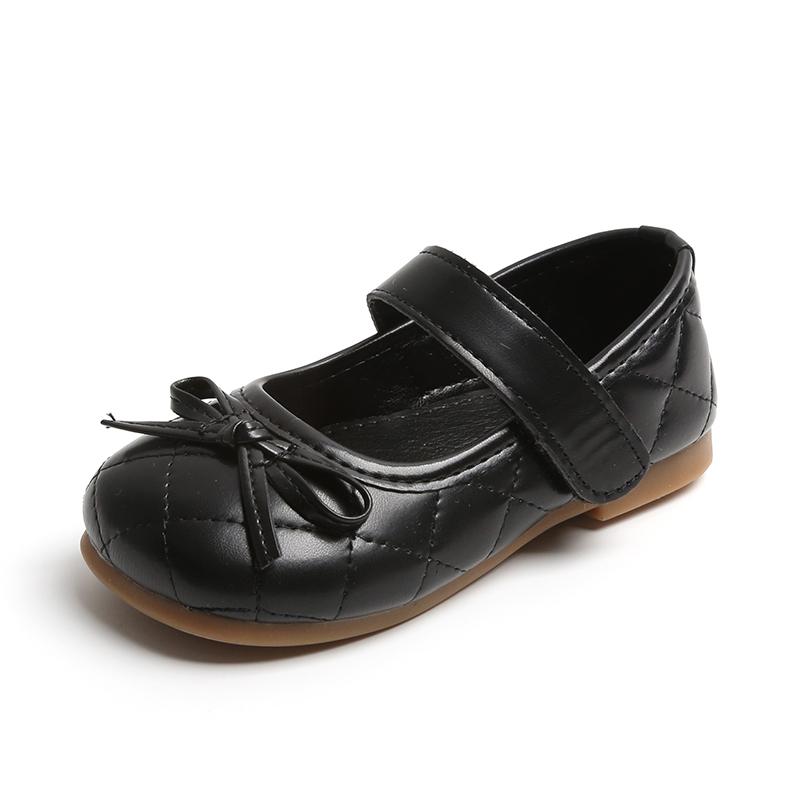 

Kids Girls Mary Jane Flats Bowknot Strap Quilted Square Toe Comfortable Daily Party School Black Beige White Toddler 24
