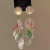 Round Shell Fringed Earrings Light Luxury High Sense Fashion Versatile Earrings Exquisite Niche Design Earrings Women