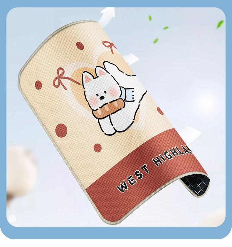 Ice Silk Seat Cushion - Summer Cartoon Office Sitting Cooling Cushion with Good Airflow for Bottom - Student Chair Anti-Slip Pad