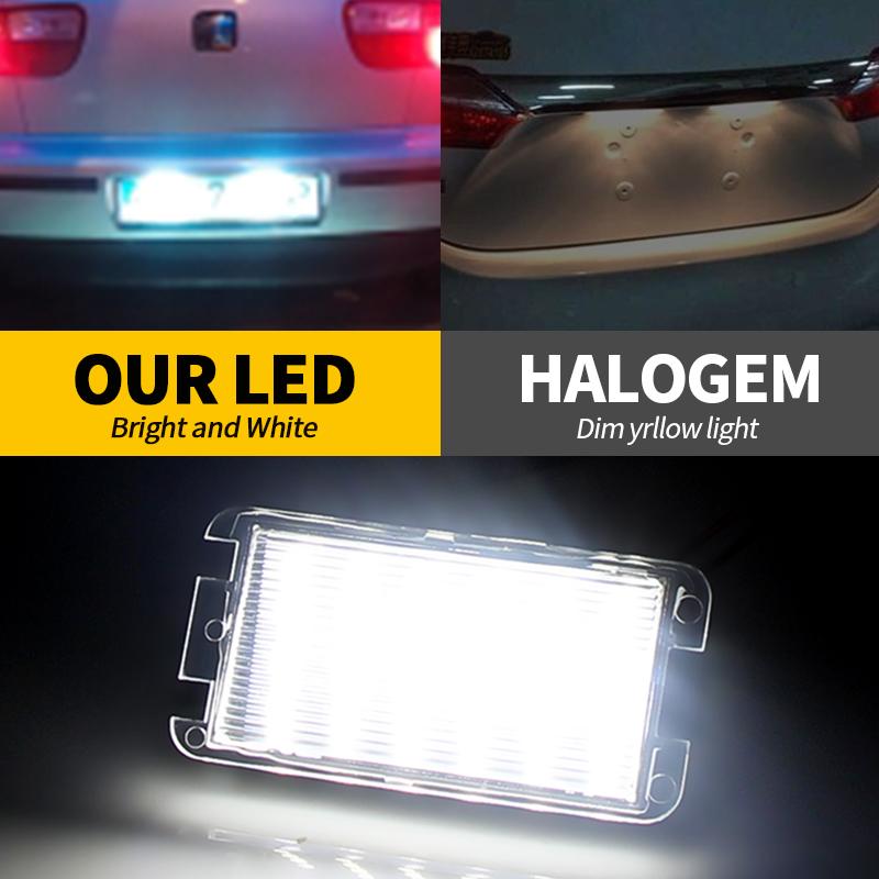 2pcs Canbus LED License Number Plate Light For Seat Altea Arosa Ibiza III Cordoba 6K Leon 1999-2005 Toledo III 04-09 #5P0943021