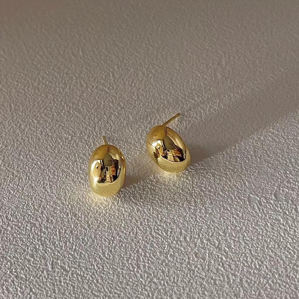 Simple Pea Shaped Copper Alloy Drop Earrings For Woman Korean Stud Earrings Fashion Jewelry Goth Party Girls Accessories