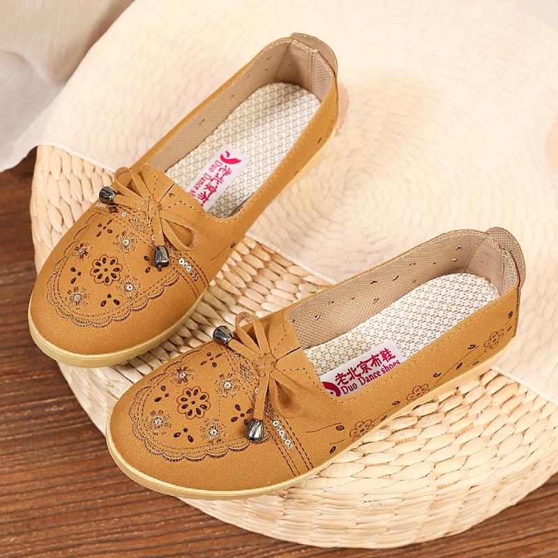 

Spring and Autumn new cloth shoes women s soft sole non-slip breathable single shoes one pedal 40
