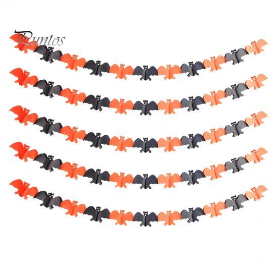 High-quality Halloween Banner 5 Pcs 10FT Banner, Spooky Spider Bat Skull Ghost Festive Celebration Pumpkin Hanging Bunting Garland for Party,