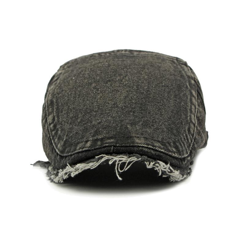 Four Seasons Denim Beret Women's Peaked Cap British Vintage Men Forward Cap