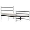 Vidaxl Struttura Letto in Metallo con Testiera e Pediera, Nera, 100X190Cm