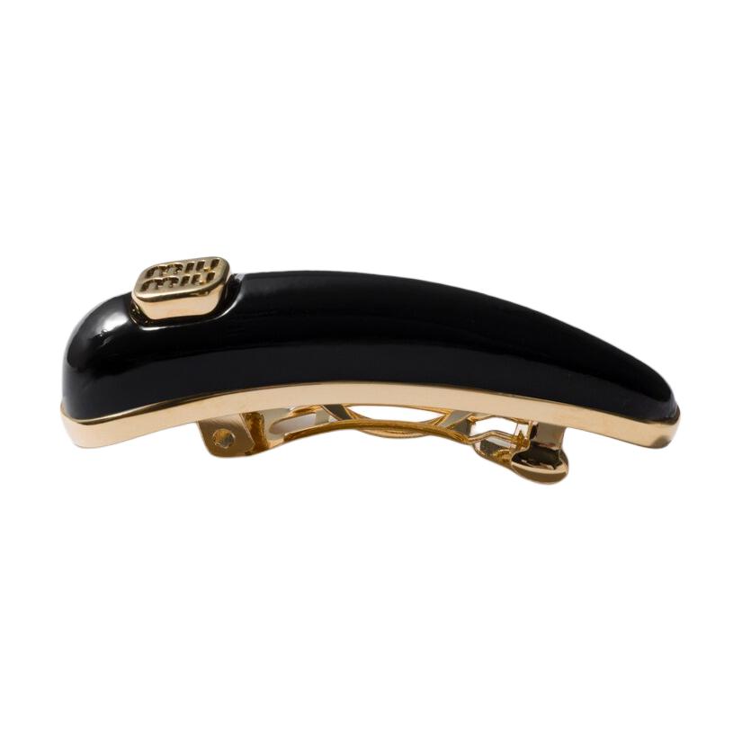 

Miu Miu Logo Lambskin Hair Clip Women Hair Accessories Black 5IF241_069_F0002 Box