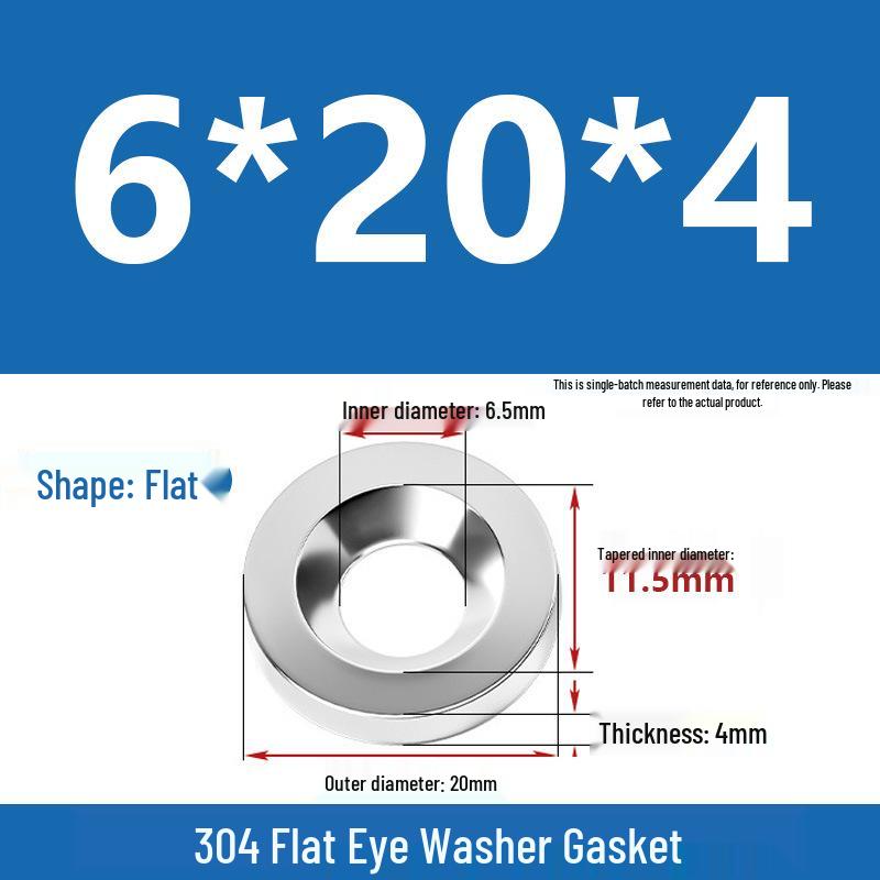 304 Stainless Steel Fisheye Gasket: M3-M10 Bowl Type Washer with Countersunk Hole