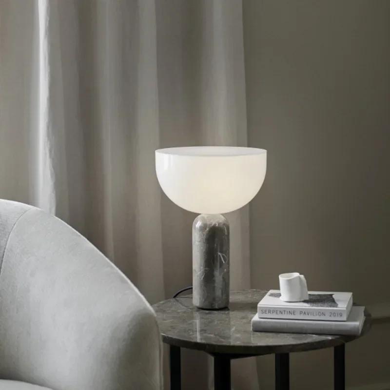 Danish Design Mushroom Table Lamp LED Minimalist Modern Marble Light Fixtures Home Decor Living Room Bedroom Study Bedside Cafe