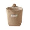 Storage Bag Cotton Linen Non-Woven Pocket Lightweight with Hanging Hole Wall Mounted Pouch for Bedside Bed Frames