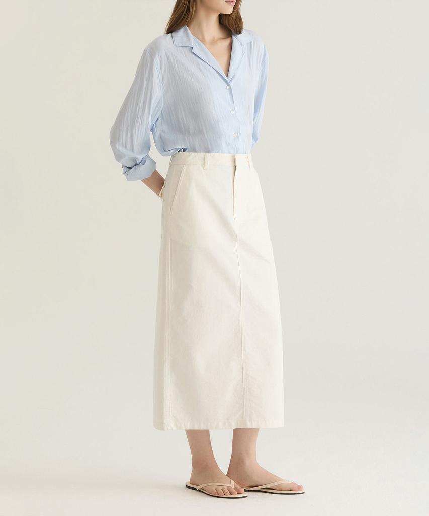 Oteumilkape Straight Cotton Skirt - White
