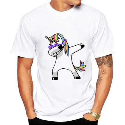 2019 Summer Fashion Dabbing Unicorn TShirt Men Funny T Shirts Dabbing Hip Pop UnicornCatZebra Tops Tee Gt184