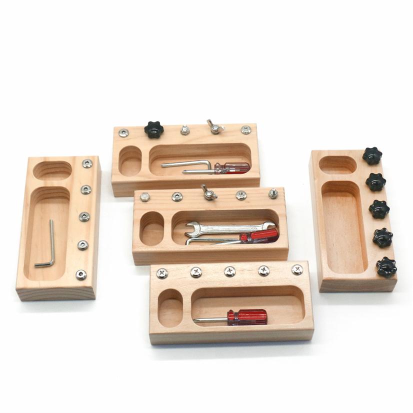 Montessori hračky Zaneprázdněný podnos na tabuli Jemná motorika Montessori Učení Vzdělávací dřevěné hračky pro děti 3 roky D86Y