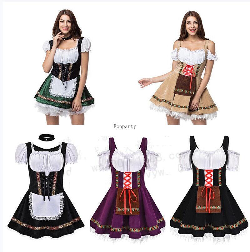 3xl Women Oktoberfest Costume German Bavarian Dirndl Beer Maid Fancy Dress German Bavarian Beer Outfit Cosplay Halloween Costume