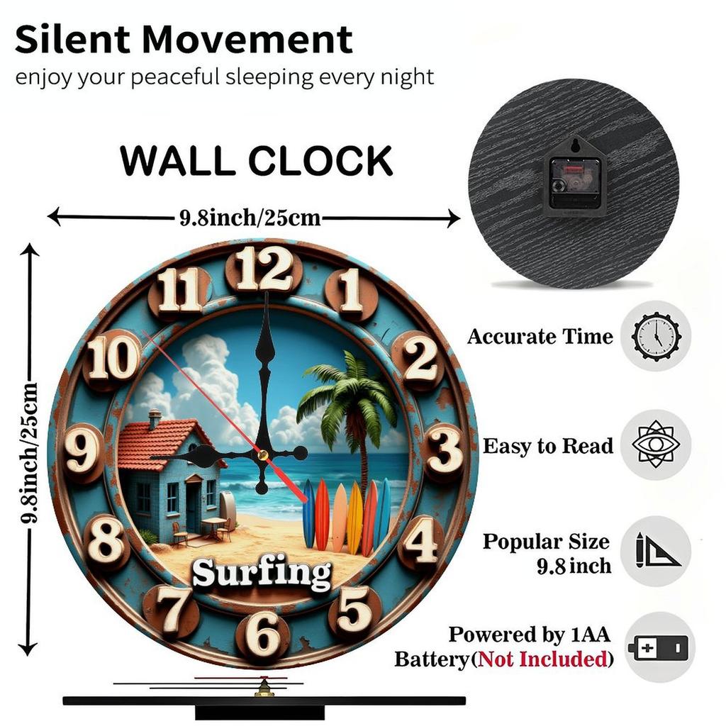 25x25cm Wooden Wall Clock That Helps Create a Routine and Structure In Daily Life