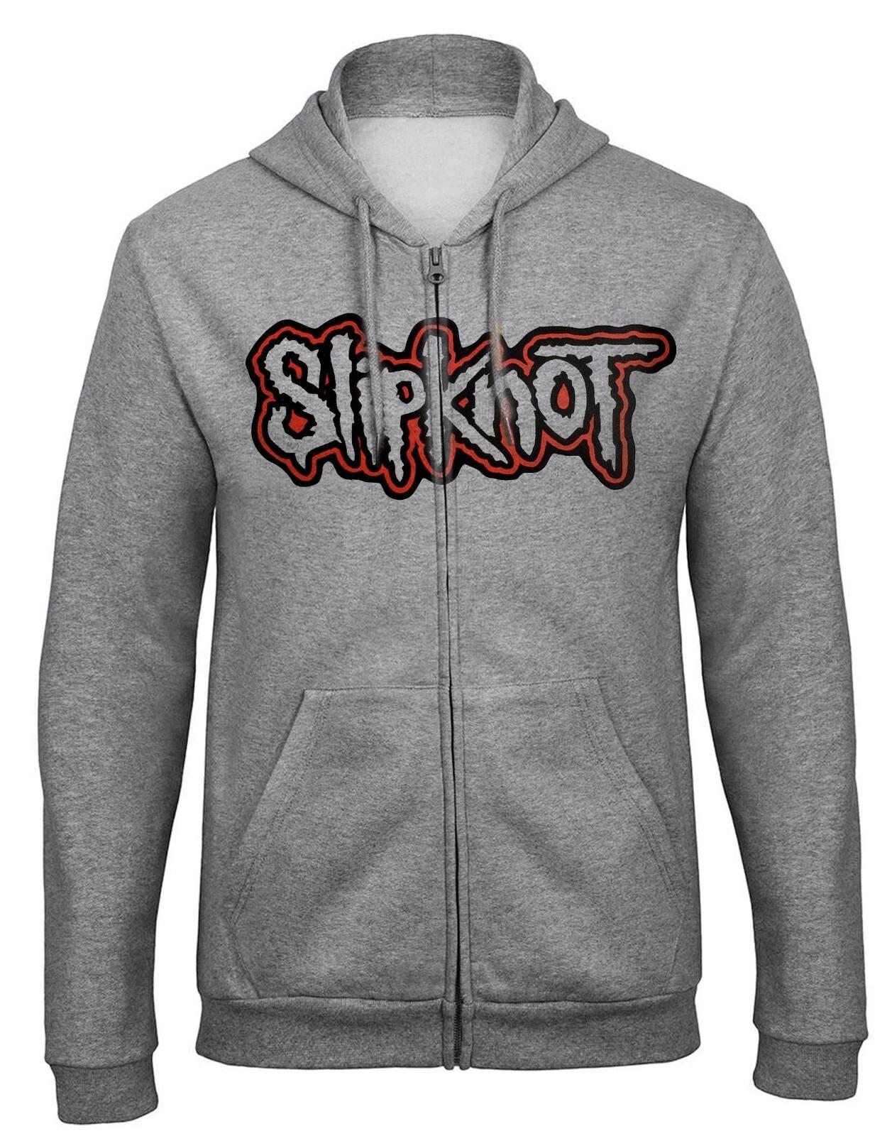 Slipknot Band Hoodie Sweatshirt Jacket with Zipper-9529_Grey XS