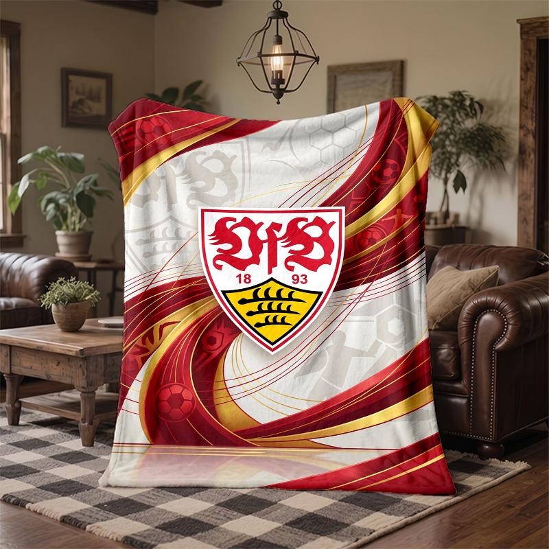 VfB Stuttgart Fußball Druck Flanelldecke Weich Warm Sofa Bett Überwurfdecke Für Zuhause Büro Schlafzimmer