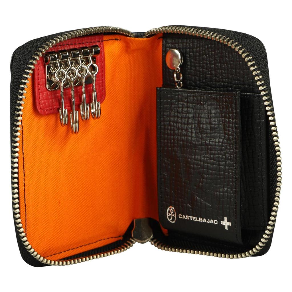 Key Case Piccolo Smart Key Genuine Leather Round Zipper 4 Rows PICCOLO SERIES KEY CASE 22612 Black [Castelbajac] Men's Women's