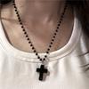 Gotischer Vintage Glas Rotkreuz Anhänger Schwarze Seil Kette Für Damen Herren Paar Schmuck Ästhetisch Trendige Accessoires Großhandel