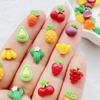 50Pcs Cute Mini Cartoon Cherry, Pineapple, Strawberry Fruits Nail Art Resin Designer Charms DIY Craft For Nail 3D Decorations E