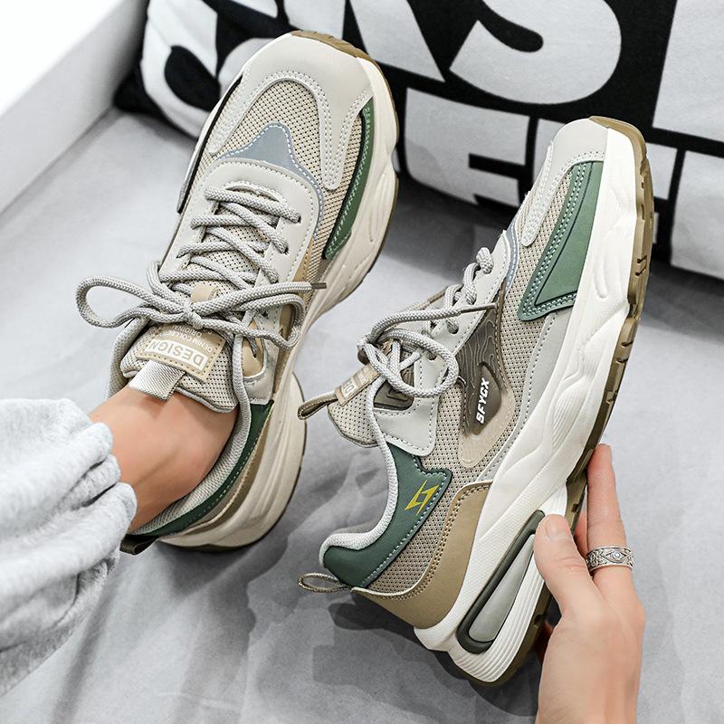 2025 neue Herrenschuhe Frühling und Sommer Jugend Sport und Freizeit Junior High School Schüler erhöhte Plattform Retro Mesh Dad Schuhe