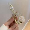 Korean Rhinestone Metal Flower Hairpin Women S Shape Pearl Hair Claw Clip Barrettes Banana Twist Clips Hair Ornament Jewelry