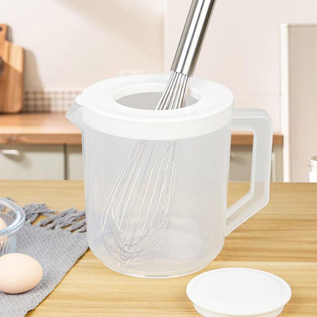 1Pc Large Capacity Baking Measuring Cup Scale Kitchen Mixing Bowl with Lid Transparent Plastic Mixing Cup for Home Tools