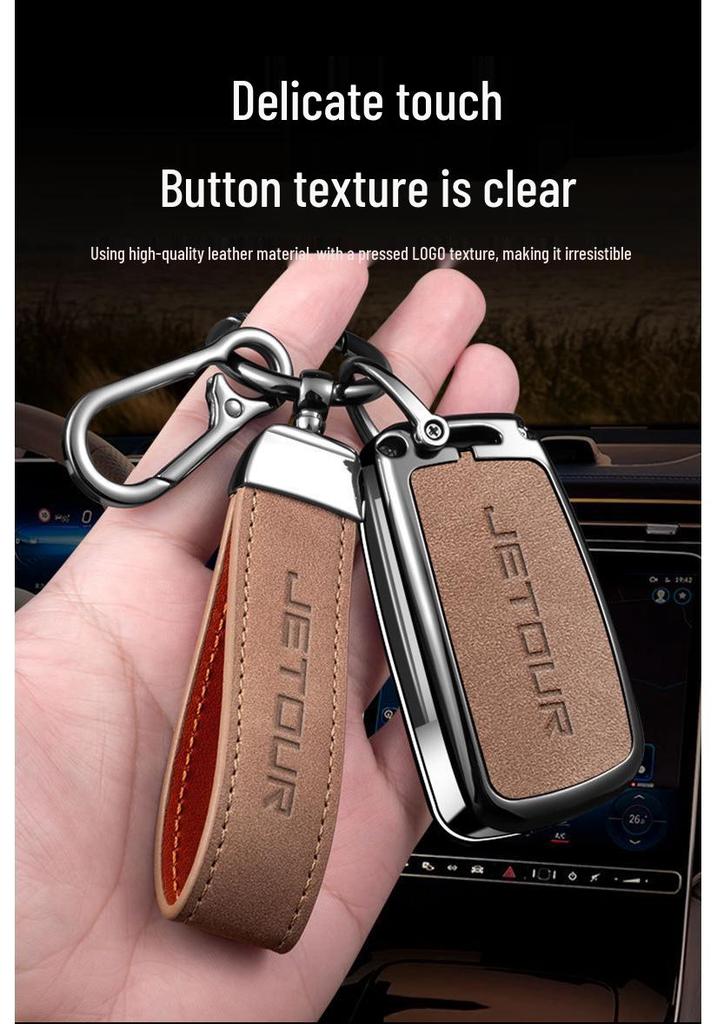 Jetour X70M Folding Key Cover (2019-2022) - 1.5T Model High-Grade Key Fob Case with Metal Shell Buckle (2021)