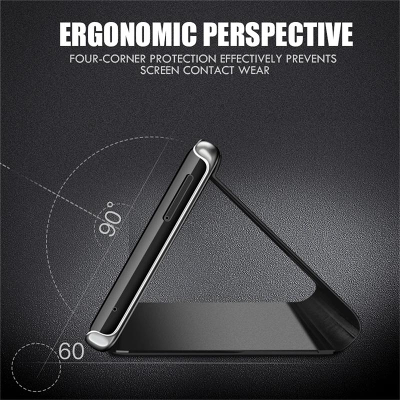Spiegel Flip Leder Handyhülle für Xiaomi Redmi Note 12 11 10 Pro 11S A1 10C 9T Poco X5 X4 X3 NFC M4 M3 Pro 4G 5G Clear View Book Stand Cover