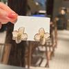 French Light Luxury High-end Drip Glaze Flower Stud Earrings Niche Design Unique Earrings Simple Face Earrings