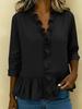 ebay spring and summer European and American new long-sleeved ruffle shirt women's shirt