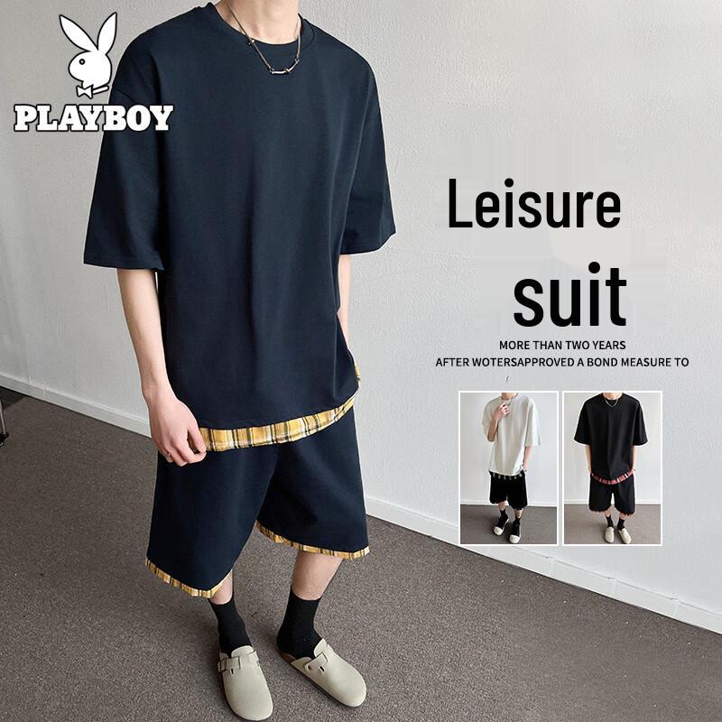 Playboy Men s Summer Faux Two-Piece Sport Set L