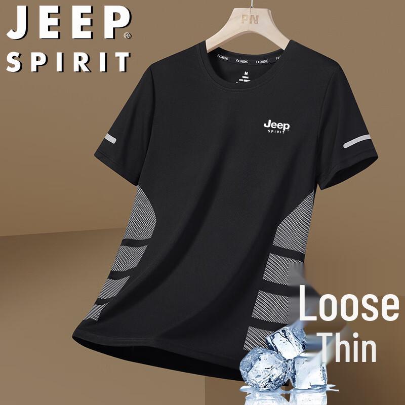 JEEP SPIRIT Men s Ice Feel Short-Sleeve T-Shirt 2XL