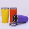 20oz Powder Coated 304 Stainless Steel Car Tumbler, Double Wall Vacuum Insulated Iced Coffee Travel Cup with Sliding Lid
