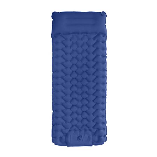 Ультралегкий надувной коврик для сна со встроенным ножным насосом, водонепроницаемый, самонадувающийся, коврик-шезлонг, портативный, для путешествий, кемпинга, пеших прогулок, надувной матрас синий
