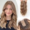 20 Inch Natural Brown Synthetic Hair Toppers Long Wavy Hairpieces for Women 6" ×6" Large Base Lace Front Hair Topper Clips In