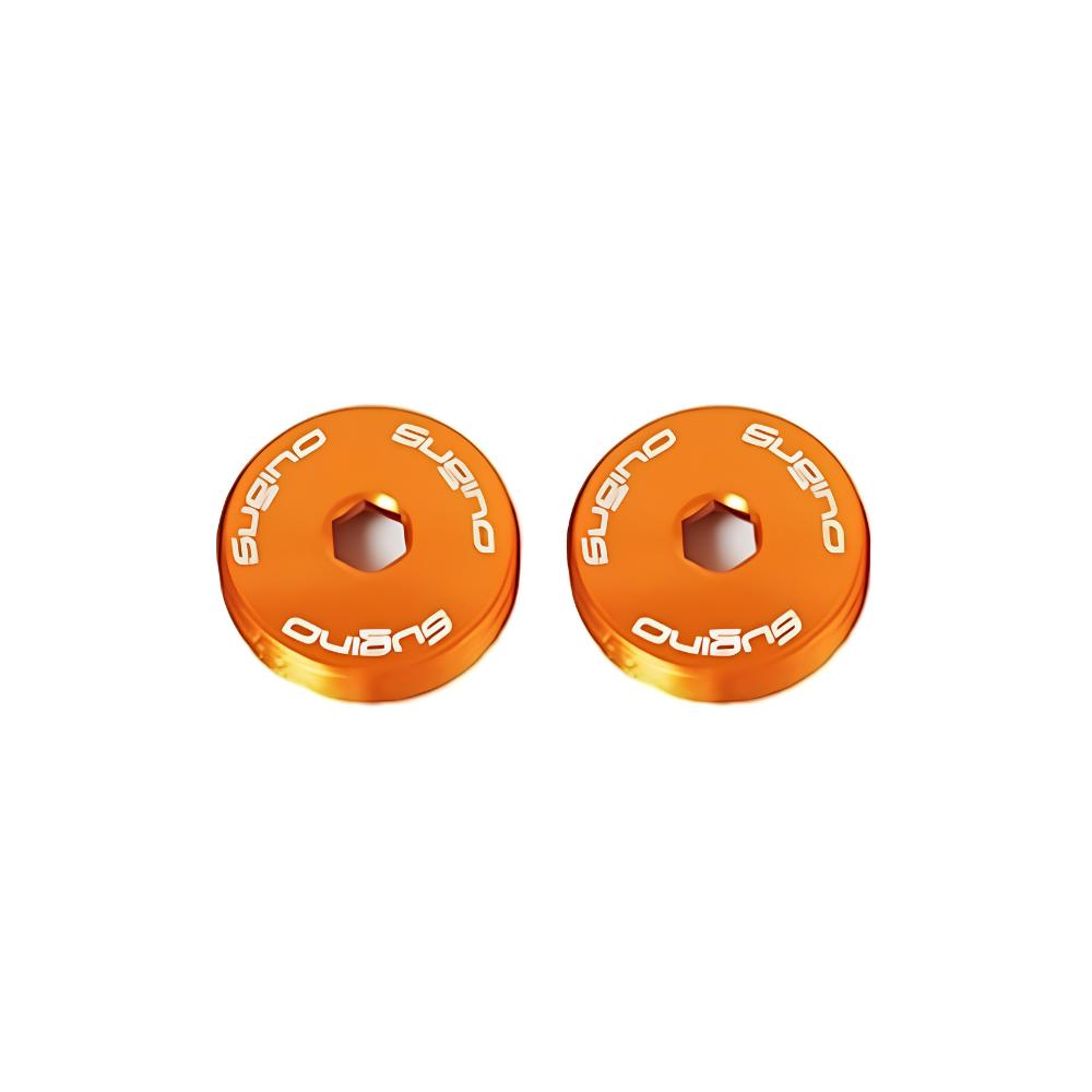 Sugino Engineering Bicycle CNS Alloy Dust Cap Aluminum Cap (Pair), Orange