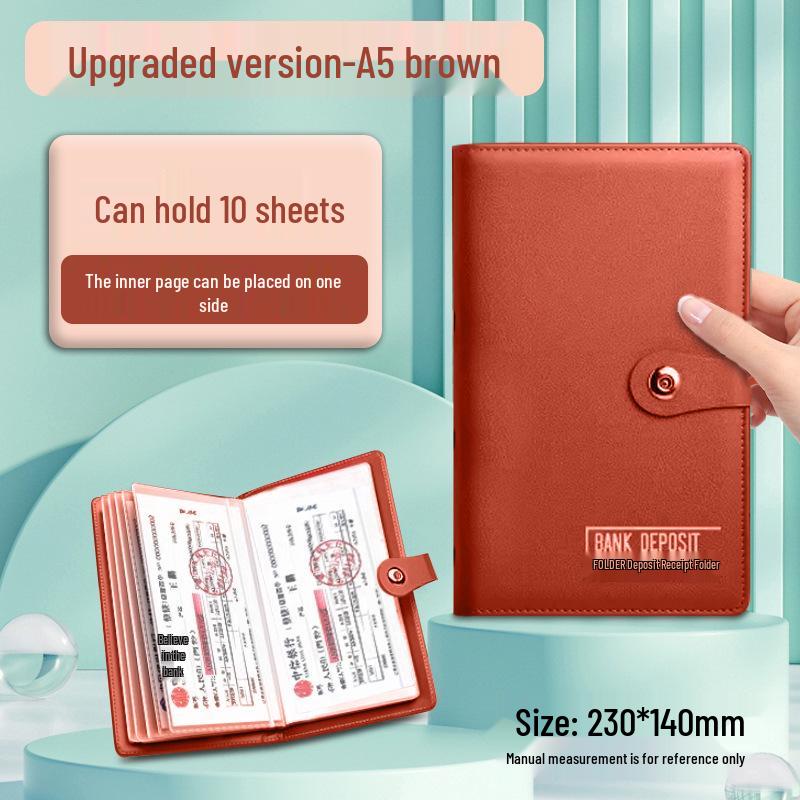 Multifunctional Large Deposit Certificate and Money Holder Clip for Bank Use
