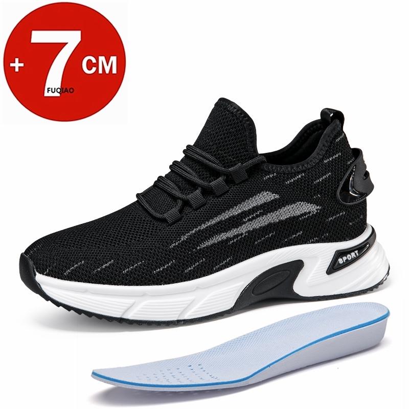 

Lift Men Sneakers Casual Heightening Shoes 7cm Height Increase Shoes For Men Summer Breathable Elevator Shoes Taller Man 37 чёрный