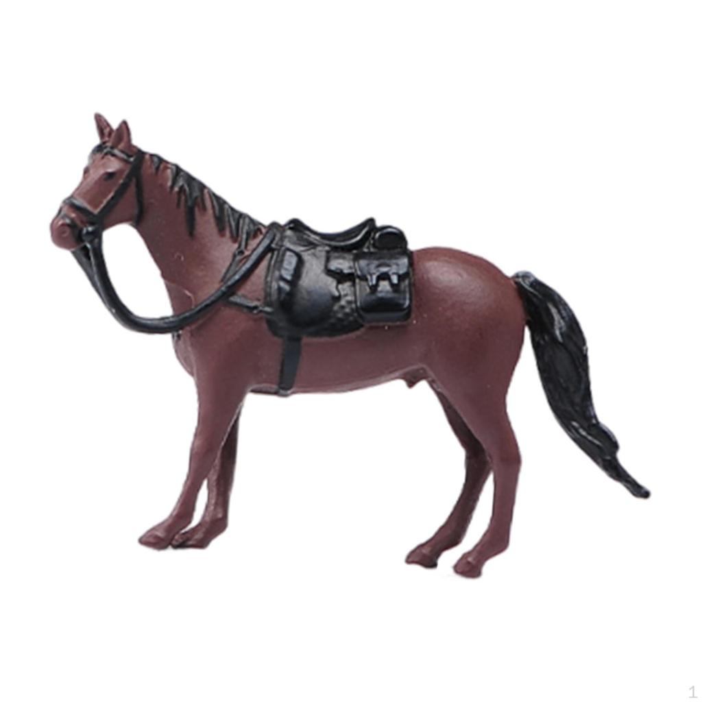 1/64 Horse Model Farm Animal Figure DIY Layout Simulation Painted Figurine Resin for Scene
