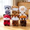 PP Cotton Plush Doll Cartoon Style Raccoon Plush Sweet Fridge Magnet  Office Decor