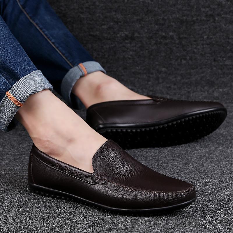 Fashion Handmade Men Casual Shoes Mens Slip On Flats 2024 New Men's Monk Strap Shoes Genuine Leather Fashion Wedding Dress Shoes Men
