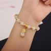 Delicate Pixiu Pendant Bracelet Vintage Beaded Bangles Imitation Marble Stone Bracelet  Gifts