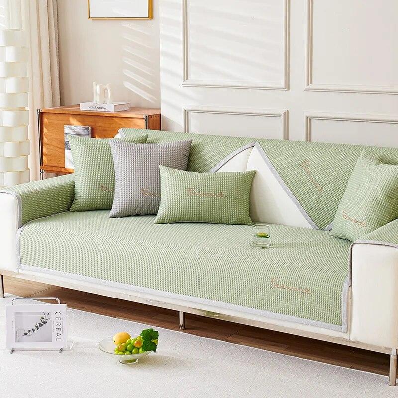 Summer Ice Silk Sofa Cover Pet Dog Kids Mat Non-slip Sofa Slipcover Protector Cover Universal Couch Towel for Living Room Decor