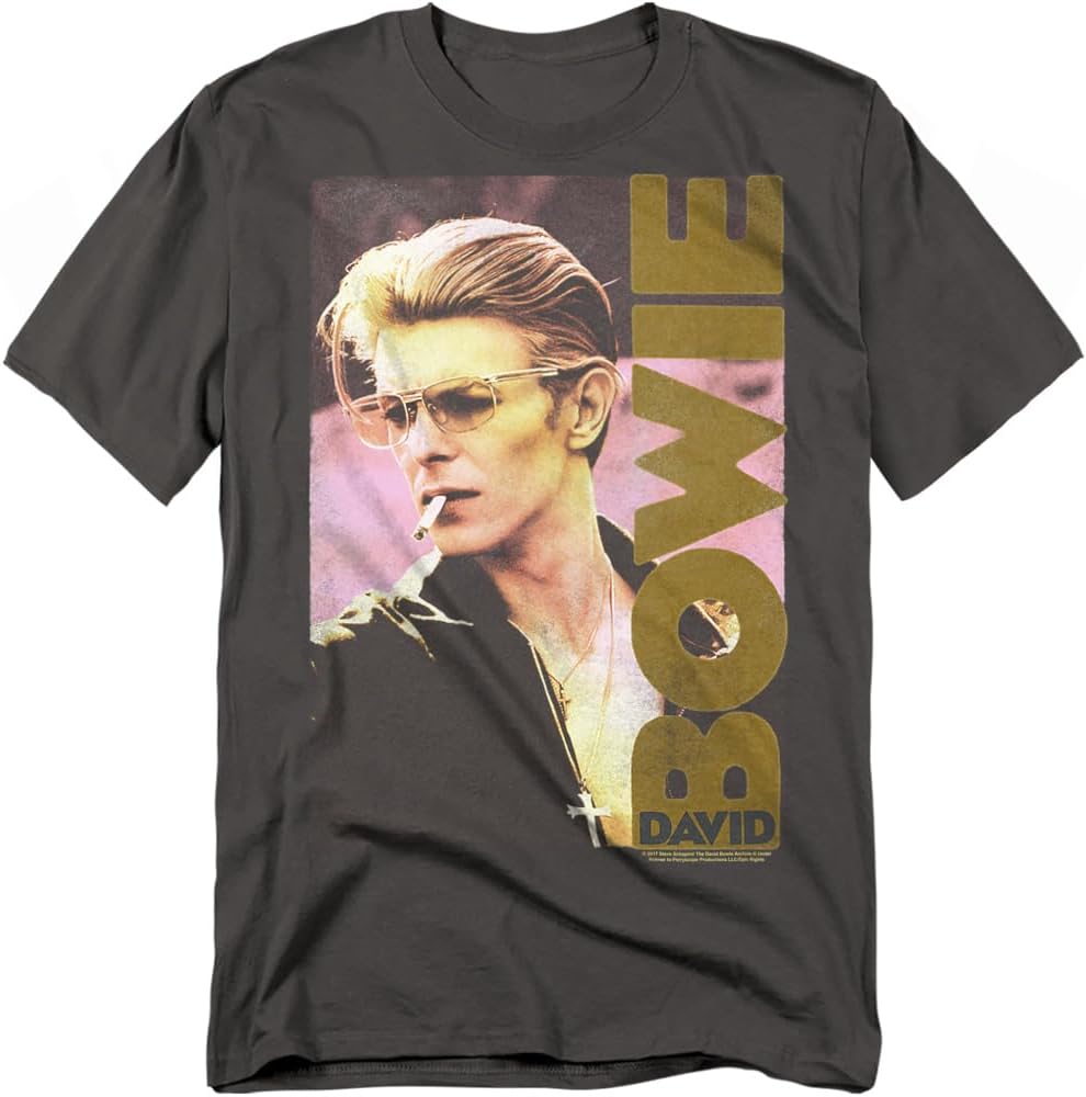 

Popfunk David Bowie Smoking Retro Music Legend T Shirt Charcoal 5XL різнокольоровий