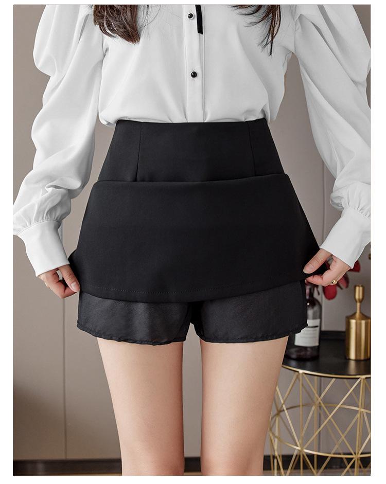 2024 High Waist Plus Size Black Midi Skirt for Women - Summer A-Line, Anti-Exposure, Slit, Slimming, Hip-Hugging Design