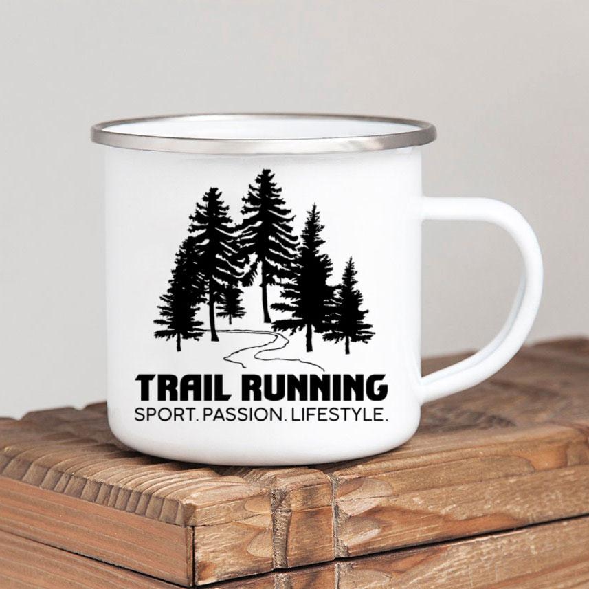 Caneca de café esmaltada Forest Camp Adventure Together Camping Cup Ideia de presente para campista Canecas de fogueira ao ar livre Festival ao ar livre Viagem