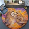 Owl Kisses Round Area Rug,Carpet Rug for Living Room Bedroom Sofa Playroom Decor,Non-slip Floor Mat