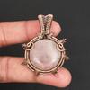 Rose Quartz Gemstone Pendant  Copper Wire Wrapped Jewelry Unique Boho Healing Stone Pendant for Women