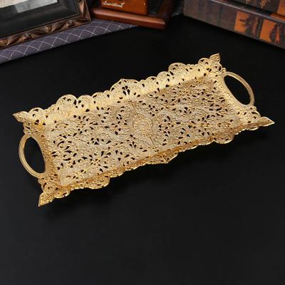 Złota taca śniadaniowa prosty styl nowoczesna prostokątna domowa talerz do przechowywania kubków talerz na owoce ciasto