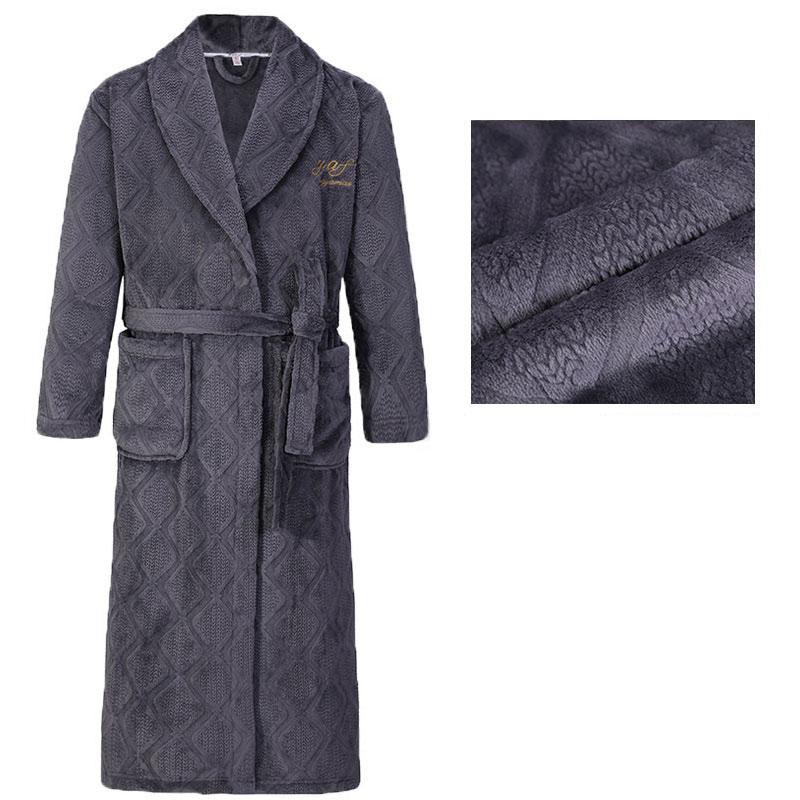 Herren Bademantel Winter Flanell Lang Robe Paar Verdickte Warme Nachtwäsche Plus Size Nachthemd Damen Lose Homewear